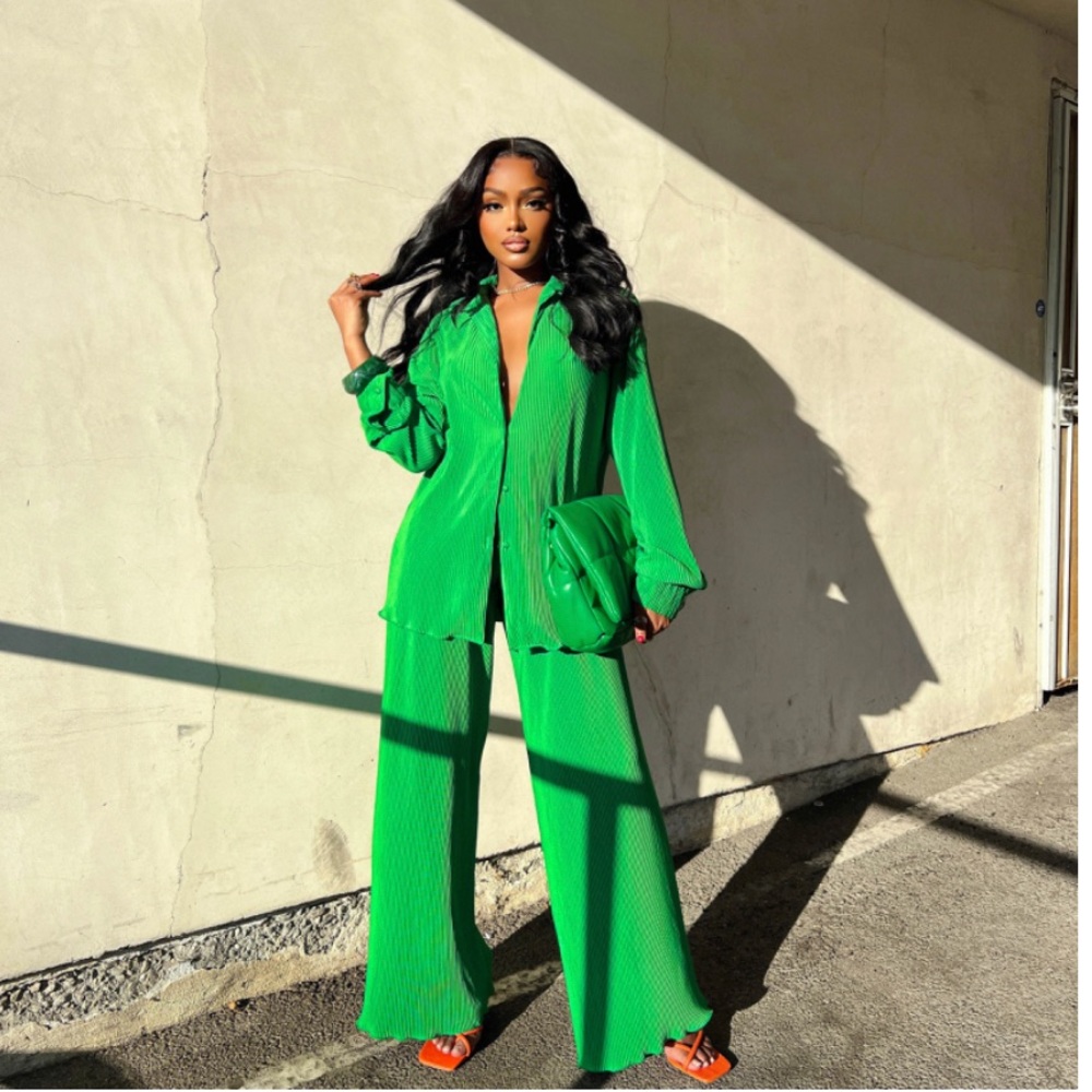 2 Madelyn Pant Sets - Emerald Green and Orange